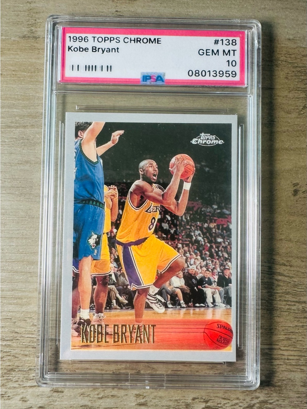 Kobe Bryant Rookie Gem Mint 10 1996 Topps Chrome #138 Novelty Basketball Card.